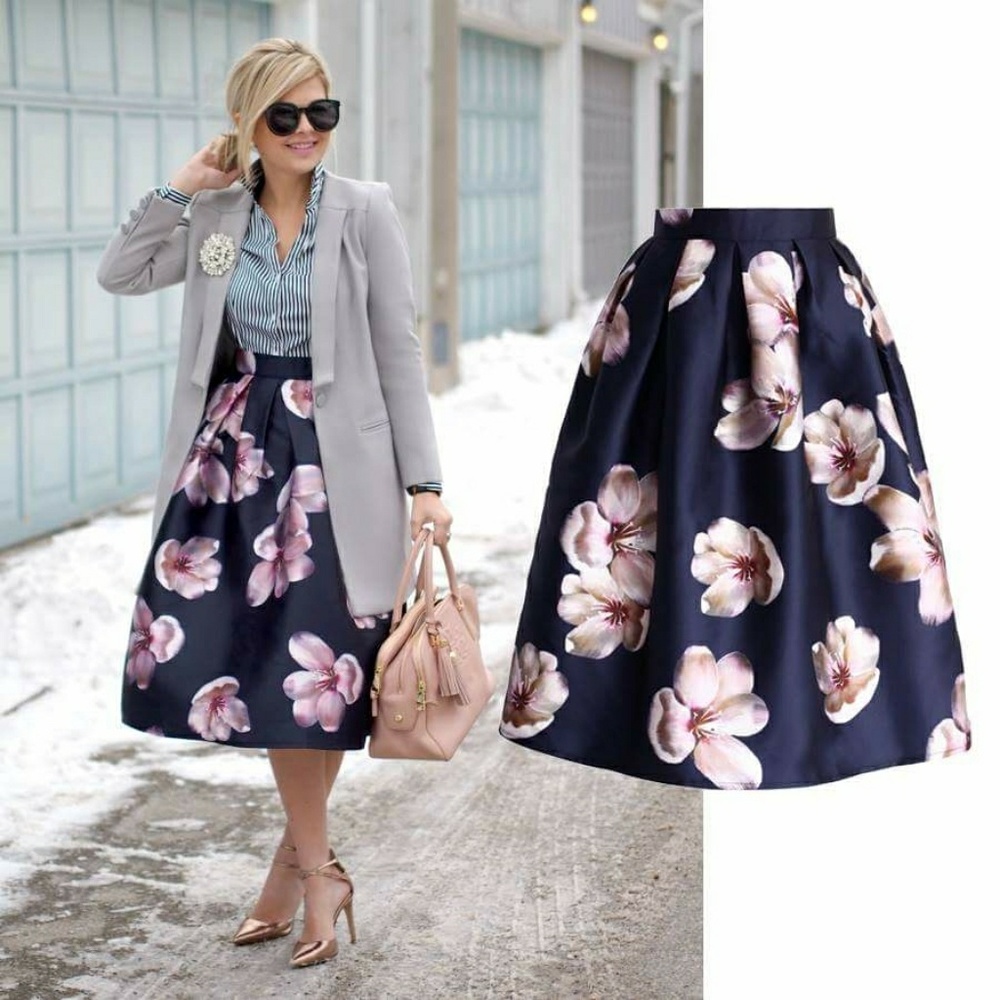 Floral Midi Skirt Chicwish